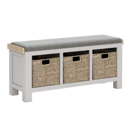 Corndell Salcombe Cushioned Storage Bench (Stone Grey)