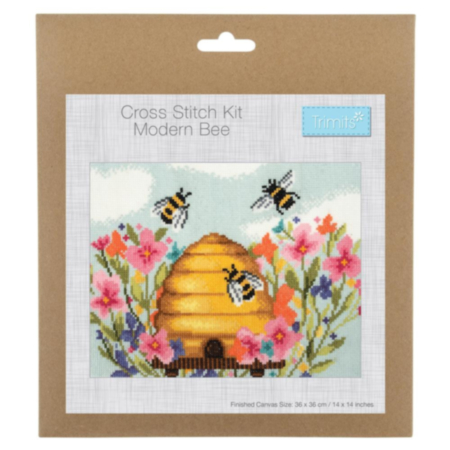 Large Counted Cross Stitch Kit - Modern Bee