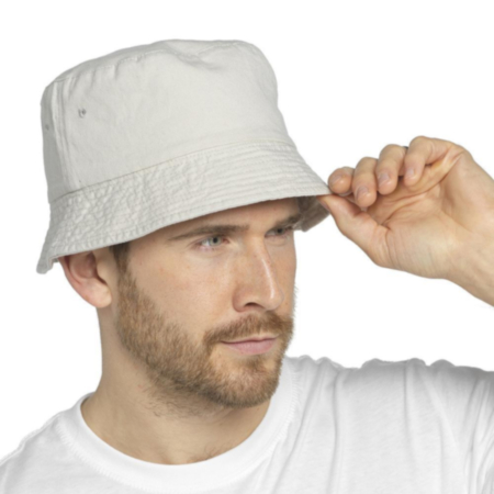 Mens Plain Beige Bucket Hat 
