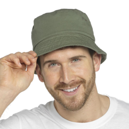 Mens Plain Khaki Bucket Hat 