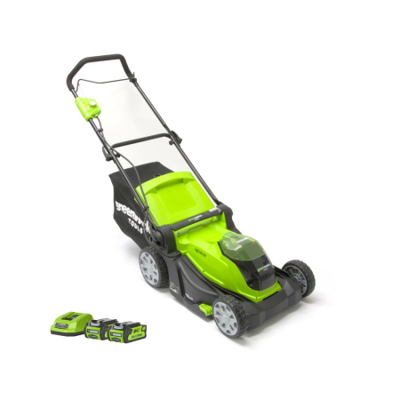 Greenworks 40V 41cm (16") Cordless Lawnmower with Two 2Ah Batteries & Charger