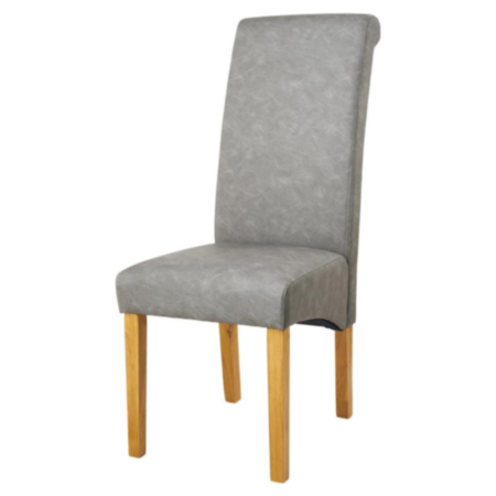 Trent Dining Chairs Grey PU - Pair