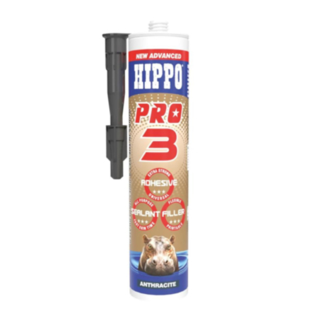 Hippo Pro 3 Sealant, Adhesive & Filler 310ml Cartridge - Anthracite