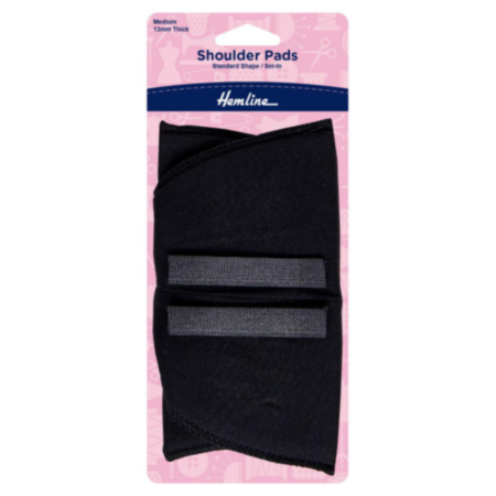 Hemline Shoulder Pads | Standard Set-In - Medium (Black)