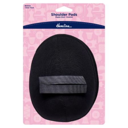 Hemline Shoulder Pads | Raglan Style - Medium (Black)