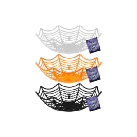 Halloween Cobweb Party Basket 25cm