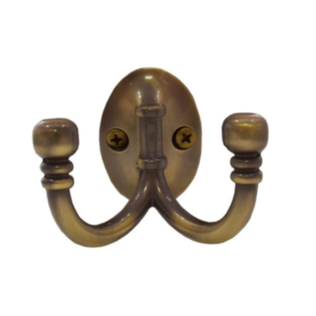 Antique Effect Ball End Double Robe Hook