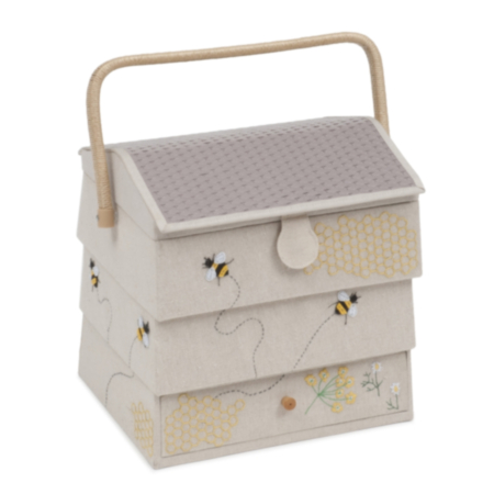 Hobby Gift Sewing Box with Drawer - Bee Hive (XL)
