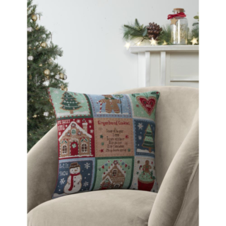 Jolly Gingerbread Filled Cushion 43X43Cms