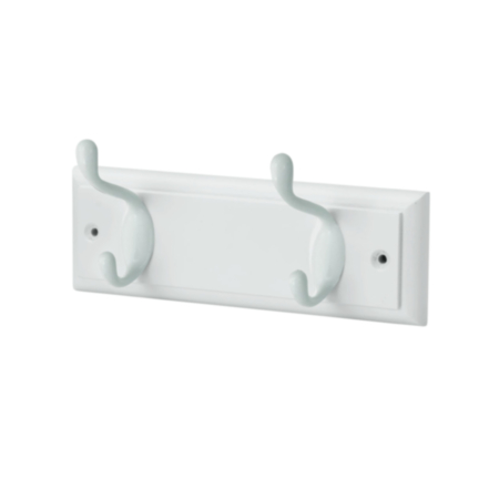 White Hookrail - 2 Hooks