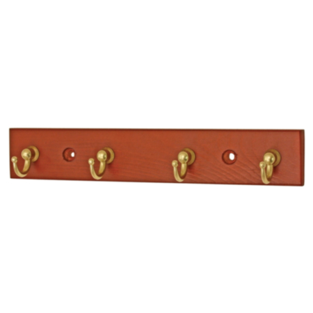 Budget Wall Mounted Key Hanger - Mahogony and Brass