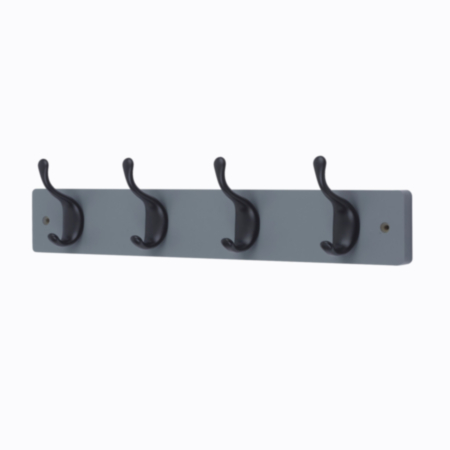 Grey and Black Modern Hookrail - 4 Hooks
