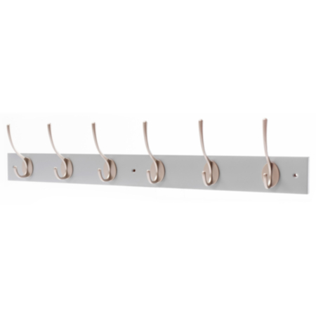 Dove Grey Bloc and Satin Nickel Hookrail - 6 Hooks