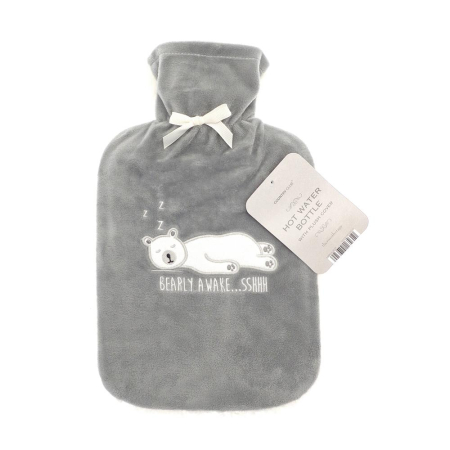Country Club Hot Water Bottle - Plush Design Front - Sherpa Back Cover