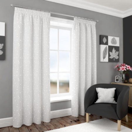 Harrogate Lined White 229x183 Curtains