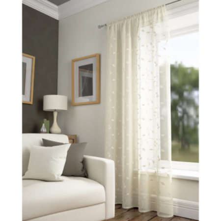 Harrogate voile panel Ivory 140x229 Curtains