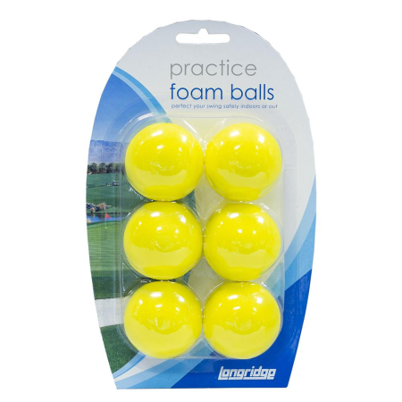 Longridge Yellow Foam Practice Ball 6 Pack