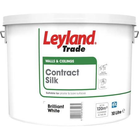 Leyland Trade Contract Silk Paint Brilliant White 10L