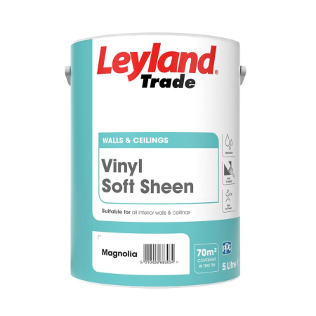 Leyland Trade Vinyl Soft Sheen Magnolia 5ltr