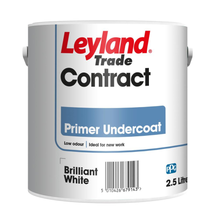 Leyland Trade Contract Primer Undercoat Brilliant White 2.5L