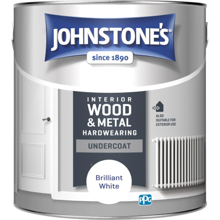 Johnstone's Hardwearing Undercoat Brilliant White 2.5L