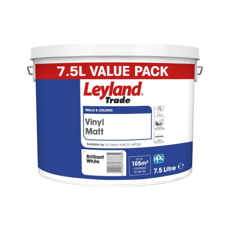 Leyland Trade Vinyl Matt Brilliant White 7.5ltr