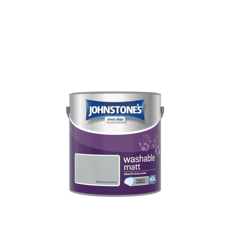 Johnstone's Washable Matt Paint Manhattan Grey 2.5L