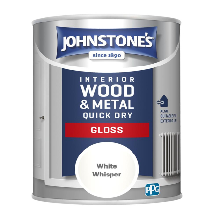 Johnstone's Quick Dry Gloss Paint White Whisper 750ml