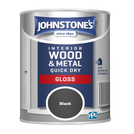 Johnstone's Quick Dry Gloss Paint Black 750ml