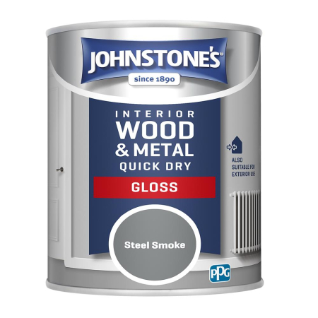 Johnstone's Quick Dry Gloss Paint Steel Smoke 750ml