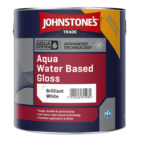Johsntone's Trade Aqua Water Based Gloss Brilliant White 2.5 Litre