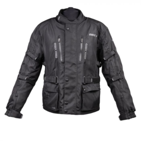 Bike It 'Triple Black' Waterproof Adventure Motorcycle Jacket - Small