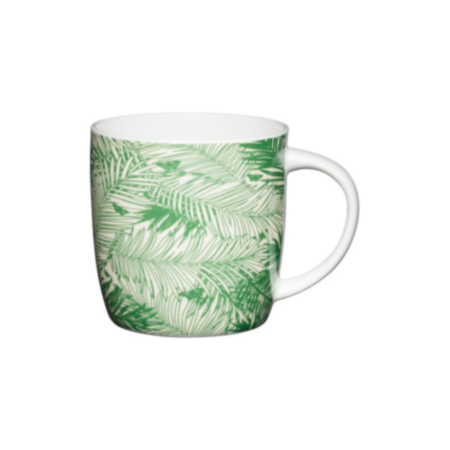 KitchenCraft Fine Bone China 425ml Barrel Shaped Mug Palms