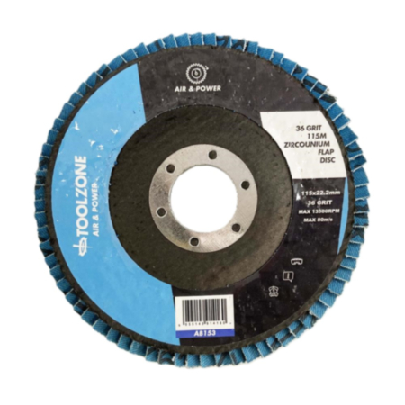 Toolzone 115mm 36 Grit Zirconium Flap Disc