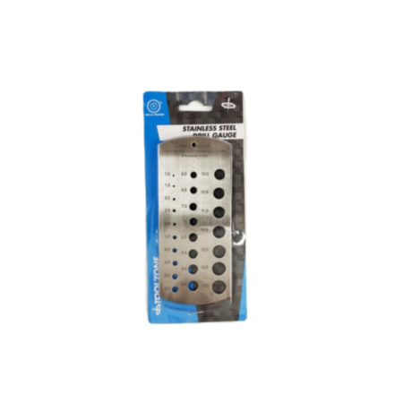 Toolzone Stainless Steel Metric Drill Gauge