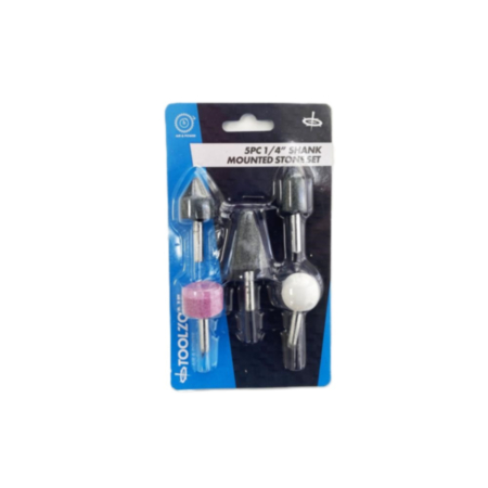 Toolzone 5 Pack 1/4" Shank Mounted Stone Set