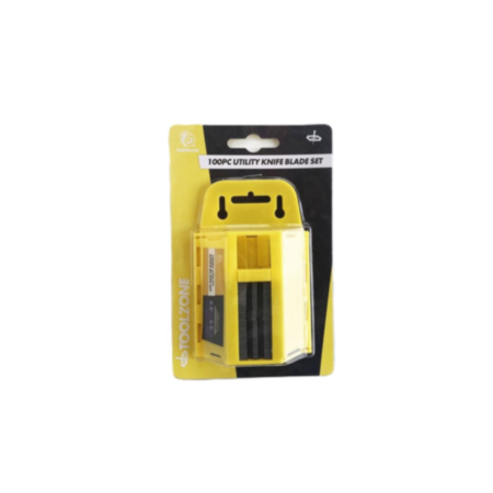 Toolzone 100 Pack Hd Utility Knife Blades In Disp