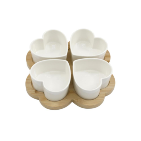 4 Piece Heart Tapas Set