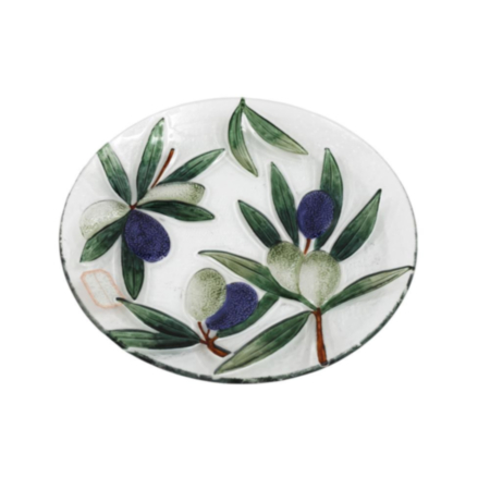 30cm Olive Glass Plate