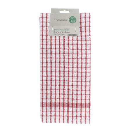 Green Living Collective Eco Terry Tea Towels - 2 Pack
