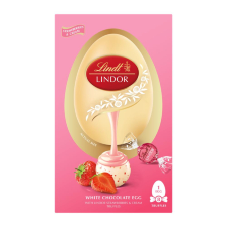 Lindt Lindor Easter Egg Strawberries & Cream 260g