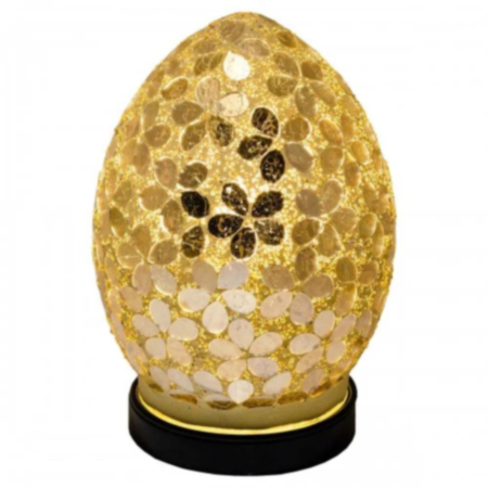 Febland Mosaic Mini Egg Lamp- Gold Flower