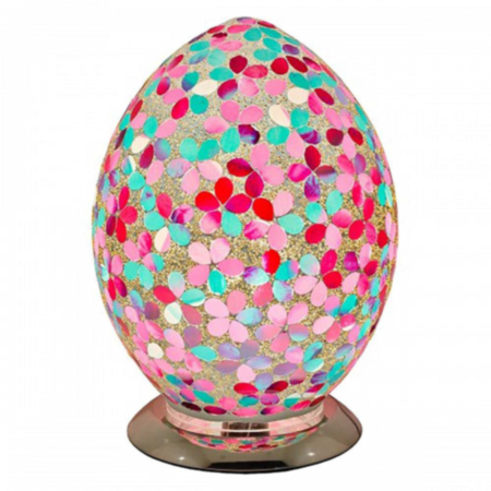 Febland Mosaic Mini Egg Lamp- Pink Flower