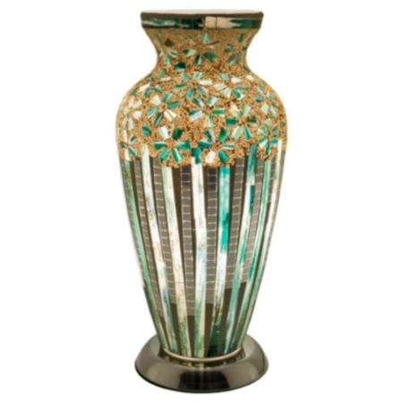 Febland Mosaic Vase Lamp Green Art Deco