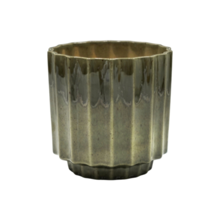 Ivyline Lugano Scalloped Green Reactive Planter 16cm