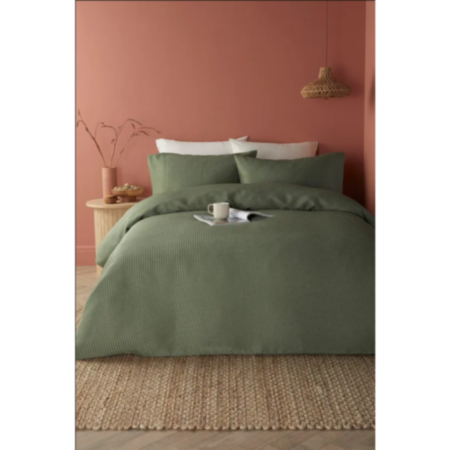 Serene Lindly Waffle Duvet Cover Set