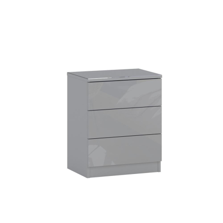 Lucerne Bedside Table Grey Glass