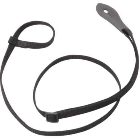 Levy's Mandolin Strap 3/8 Inch Cotton - Leather Ends Black