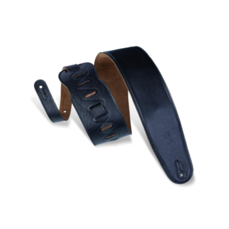 Levy's Garment Leather With Suede Back Padded 3.5 Inch guitar Strap - Black