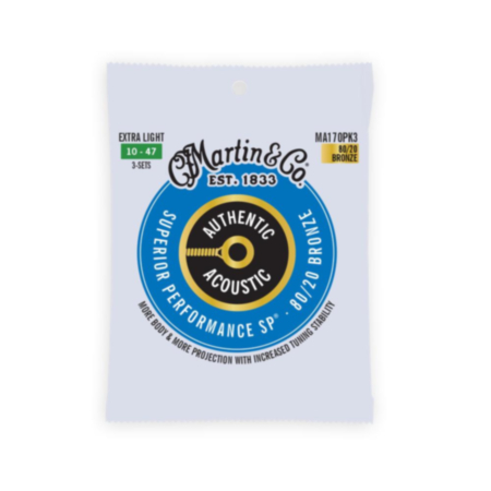 Martin Strings - Superior Performance 80/20 Bronze 3 Pack Extra Light 10-47
